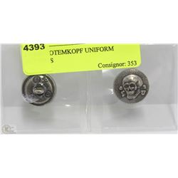 2 NAZI TOTEMKOPF UNIFORM BUTTONS