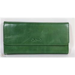 NEW DELLA  LEATHER KAREN WALLET GREEN