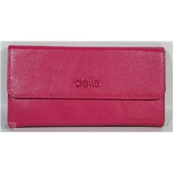 NEW DELLA  LEATHER KAREN WALLET PINK