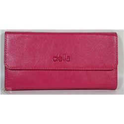 NEW DELLA  LEATHER KAREN WALLET PINK