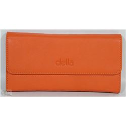 NEW DELLA  LEATHER KAREN WALLET ORANGE
