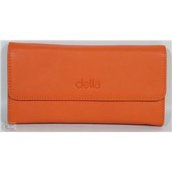 NEW DELLA  LEATHER KAREN WALLET ORANGE