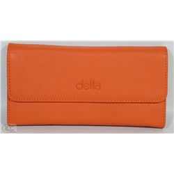 NEW DELLA  LEATHER KAREN WALLET ORANGE