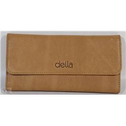 NEW DELLA  LEATHER KAREN WALLET TAN