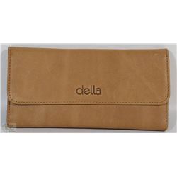 NEW DELLA  LEATHER KAREN WALLET TAN