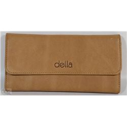 NEW DELLA  LEATHER KAREN WALLET TAN
