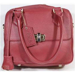 NEW DELLA LEATHER EMMA SATCHEL/SHOULDER BAG RED