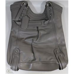 NEW DELLA LEATHER KAITLYN TOTE GREY