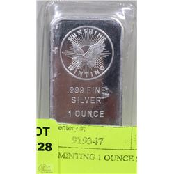 SUNSHINE MINTING 1 OUNCE SILVER BAR