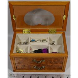 ESTATE JEWELRY BOX WITH CONTENTS