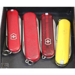 LOT OF 4 SWISS POCKET TOOLS/KNIVES
