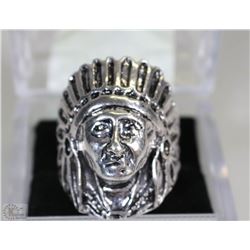 STYLE INDIAN CHIEF SHAPED CARVING RING