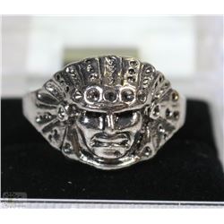 STYLE INDIAN CHIEF SHAPED CARVING RING