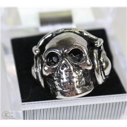 MEN'S HEAVY STAINLESS STEEL SKULL RING SZ10