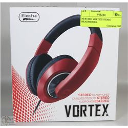 NEW RED VORTEX STEREO HEADPHONES