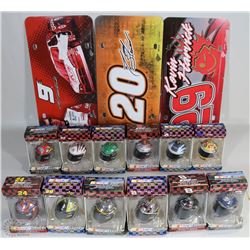LOT OF 12 MINI NASCAR HELMET ORNAMENTS