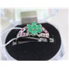 Image 1 : #77-GREEN EMERALD,RUBY RING,925 STERLING SILVER