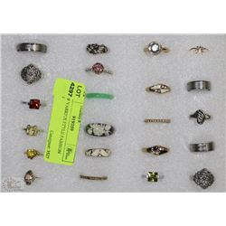 LOT OF VARIOUS STYLE FASHION RINGS
