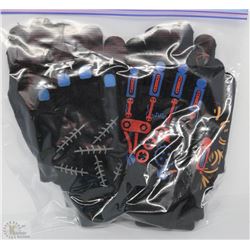 6 PACK OF GLOW IN THE DARK GLOVES
