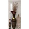 Image 1 : LOT OF 3 HOME DECOR ORNAMENTS INCL LARGE VASE