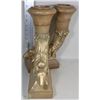 Image 1 : GOLD TONE BIG HORN PILLAR CANDLE HOLDERS