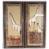 Image 1 : SET OF 2 GIRAFFE PICTURES WITH MAP DESIGN 9W X
