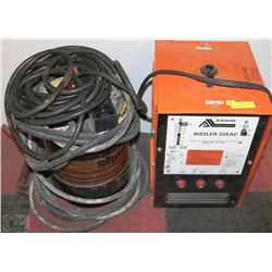 ACKLANDS SIZZLER 225AC WELDER WITH CORDS AND RODS
