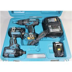 MAKITA 18V DRILL, IMPACT WITH 2 BATTERIES AND