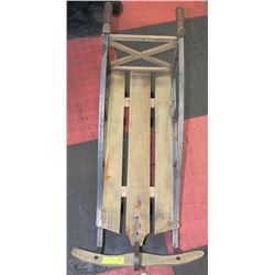 HANDMADE METAL AND WOOD SLEIGH