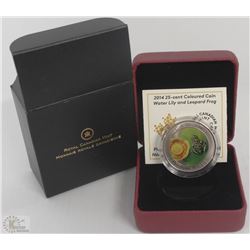 28) RCM 2014 25-CENT COLOURED COIN - WATER-LILY