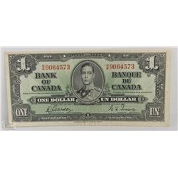 40) BANK OF CANADA $1 1937 WITH SERIAL NO.
