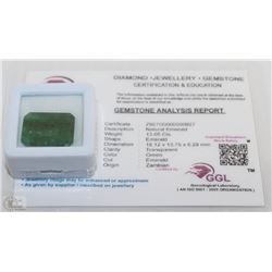 67) NATURAL EMERALD 13.05CT WITH COA
