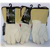 Image 1 : LOT OF THREE PAIRS OF LEATHER WINTER WORK GLOVES