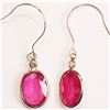 Image 1 : #1-14KT WHITE GOLD RUBY & DIAMOND EARRINGS