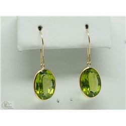 #2-14KT YELLOW GOLD PERIDOT EARRINGS