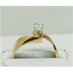 #4-18KT YELLOW & WHITE GOLD DIAMOND RING SIZE 6.5