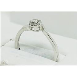 #5-10KT WHITE GOLD CHAMPAGNE DIAMOND RING SIZE 6