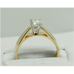#6-18KT YELLOW & WHITE GOLD DIAMOND RING SIZE 6