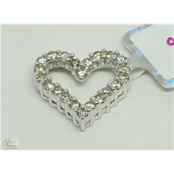 #8-10KT WHITE GOLD 20 DIAMOND HEART SHAPE PENDANT