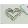 Image 1 : #8-10KT WHITE GOLD 20 DIAMOND HEART SHAPE PENDANT