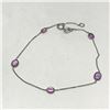 Image 1 : #9-14KT WHITE GOLD PINK & PURPLE SAPPHIRE BRACELET
