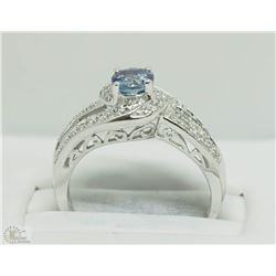 #15-10KT WHITE GOLD TANZANITE & DIAMOND RING SZ 7