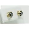 Image 2 : #18-14KT YELLOW GOLD BLACK DIAMOND EARRINGS