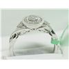 Image 2 : #19-10KT WHITE GOLD DIAMOND VINTAGE STYLE RING SZ7