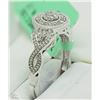 Image 3 : #19-10KT WHITE GOLD DIAMOND VINTAGE STYLE RING SZ7