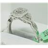 Image 4 : #19-10KT WHITE GOLD DIAMOND VINTAGE STYLE RING SZ7