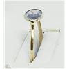 Image 2 : #21-14KT YELLOW GOLD PURPLE SAPPHIRE RING SIZE 8.5