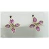 Image 1 : #22-14KT YELLOW GOLD SAPPHIRE & DIAMOND EARRINGS