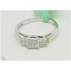 #24-10KT WHITE GOLD 8 PRINCESS CUT DIAMOND RING