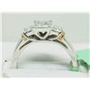 Image 2 : #24-10KT WHITE GOLD 8 PRINCESS CUT DIAMOND RING